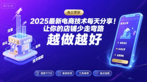 2026最新电商技术每天分享，让你的店铺少走弯路，越做越好(更新26年04月)-轻创空间站