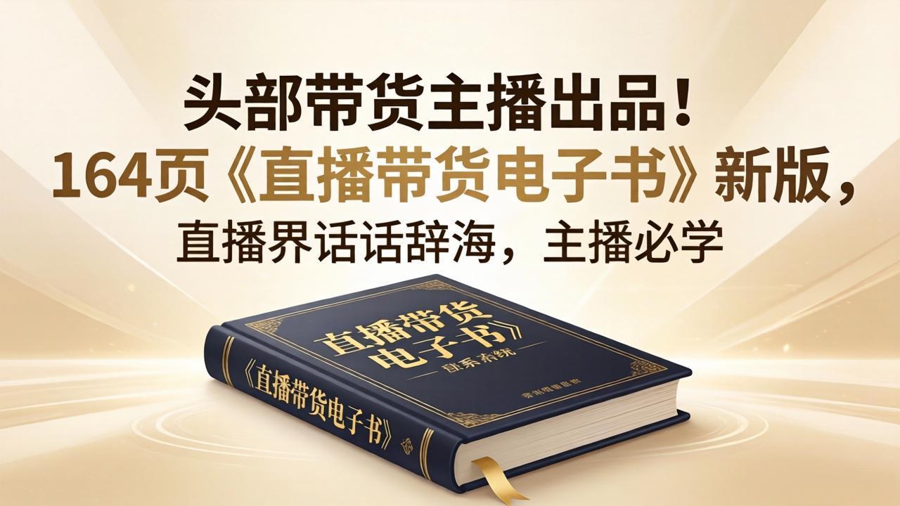 头部带货主播出品！164页《直播带货电子书》新版，直播界话术辞海，主播必学-小宇网络社区