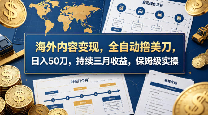 海外内容变现，全自动撸美刀，日入50刀，持续三月收益，保姆级实操【揭秘】-联合微创