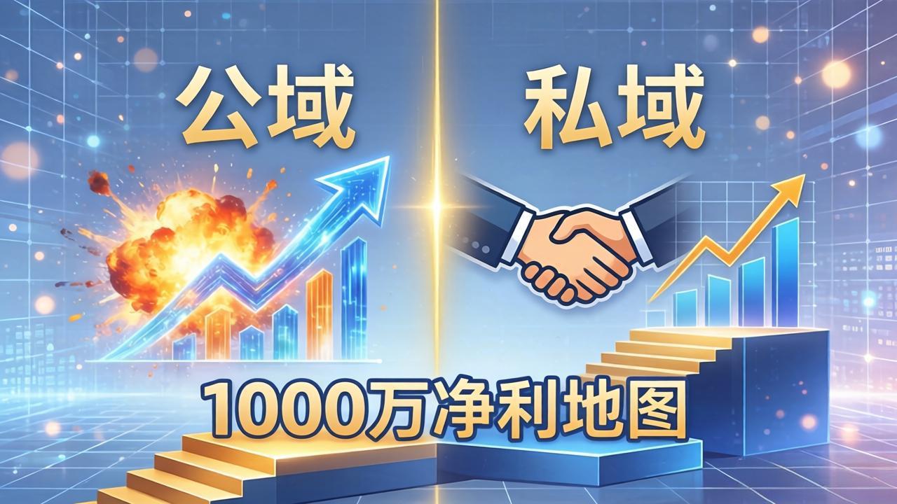 公域玩命出爆款，私域悄悄做成交：这套AI内训课，2026给你打通1000万净利的地图-第一人副业终点站