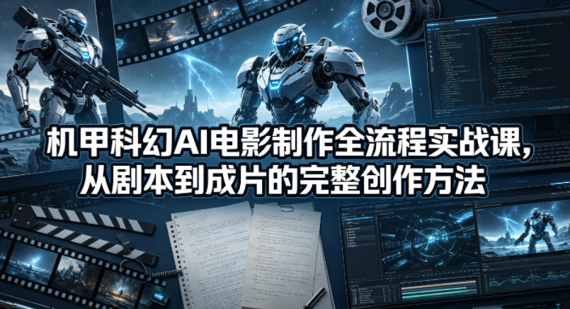 机甲科幻AI电影制作全流程实战课，从剧本到成片的完整创作方法-轻创终点站