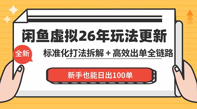 闲鱼虚拟从0到1系统化运营课程：标准化打法拆解 + 高效出单全链路教学，新手也能日出100单-轻创终点站