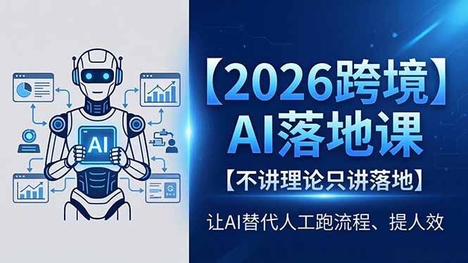 2026跨境AI落地课，不讲理论只讲落地，让AI替代人工跑流程、提人效-轻创终点站