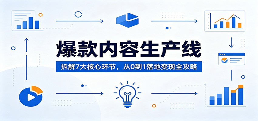 爆款内容生产线：拆解7大核心环节，从0到1落地变现全攻略-飞驰网创