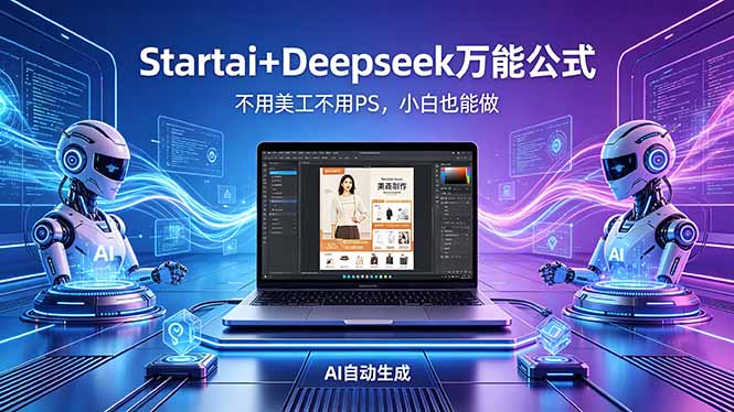 AI自动做电商详情页：Startai+Deepseek万能公式，不用美工不用PS，小白也能做-飞驰网创