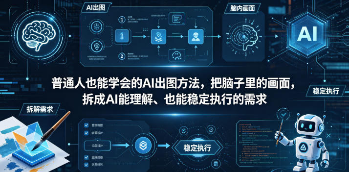 普通⼈也能学会的AI出图⽅法，把脑子里的画面，拆成AI能理解、也能稳定执行的需求【文档】-轻创终点站