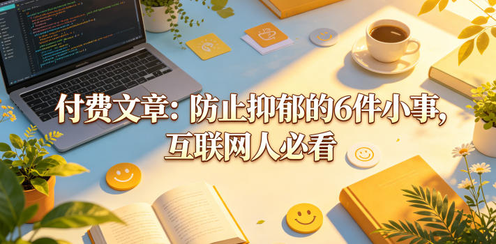 付费文章：防止抑郁的6件小事，互联网人必看！-轻创终点站