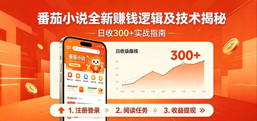 番茄小说全新赚钱逻辑及技术日收300+，小白新书皆可做！无脑赚就行了！-轻创终点站