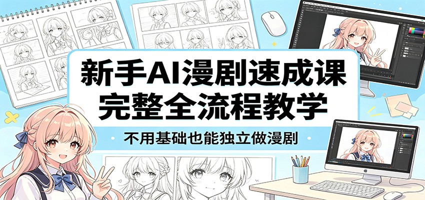 新手AI漫剧速成课：完整全流程教学，不用基础也能独立做漫剧-轻创终点站