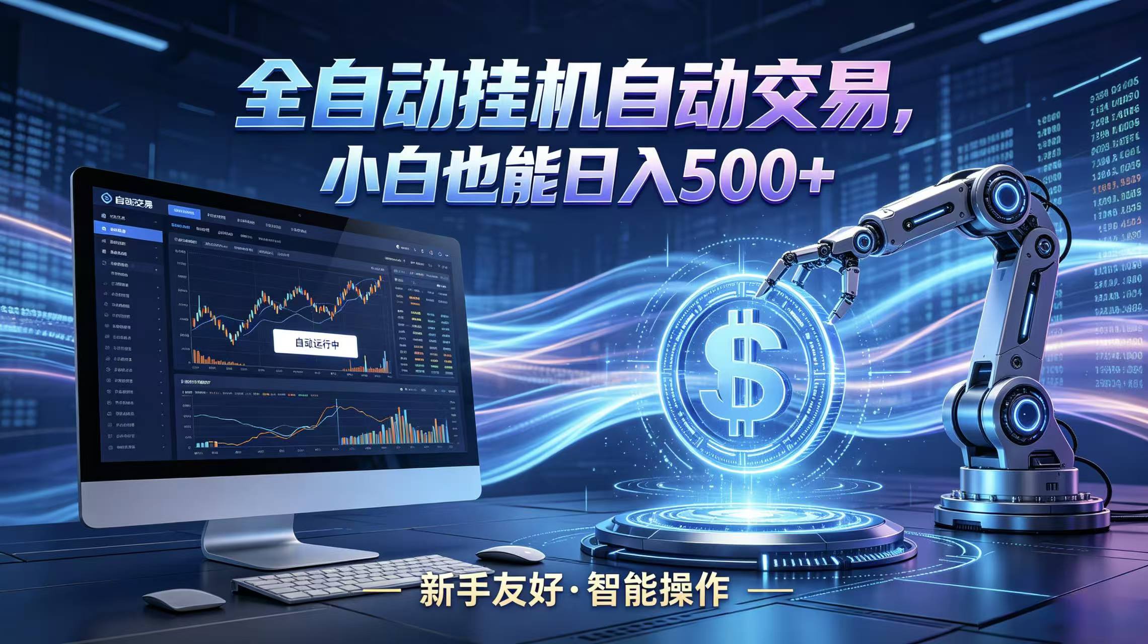 全新智能化交易助手，傻瓜式操作，小白也能快速上手，轻松实现日入500+-轻创终点站