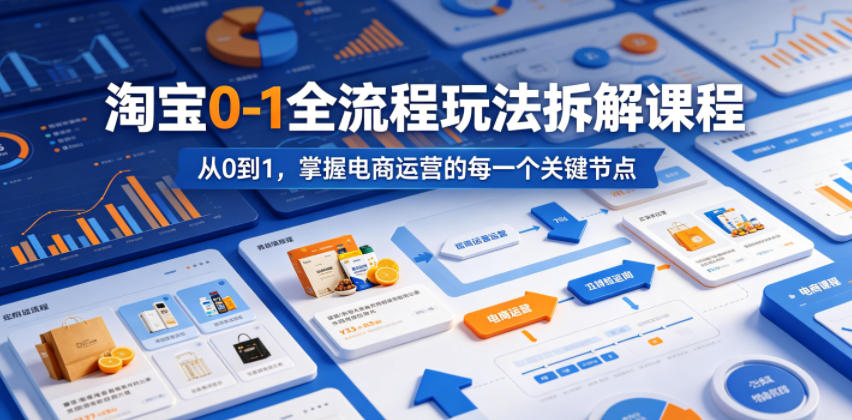 淘宝0-1全流程玩法拆解课程，从0到1，掌握电商运营的每一个关键节点-轻创终点站
