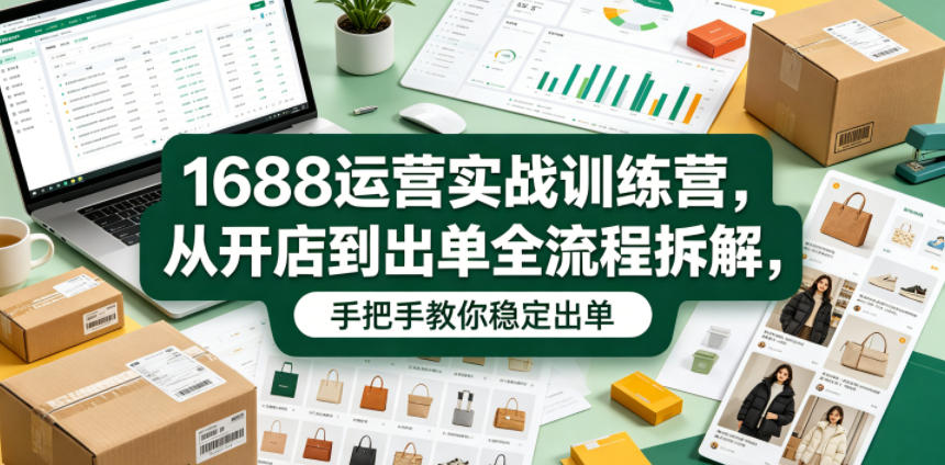 1688运营实战训练营，从开店到出单全流程拆解，手把手教你稳定出单-飞驰网创