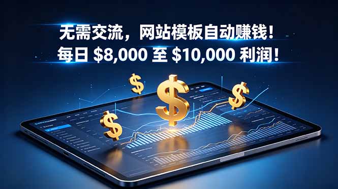 无需交流，网站模板自动赚钱！每日 $8,000 至 $10,000 利润！【原创双语字幕】-飞驰网创