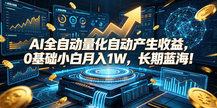 AI全自动量化自动产生收益，0基础小白月入1W，长期蓝海！【揭秘】-飞驰网创