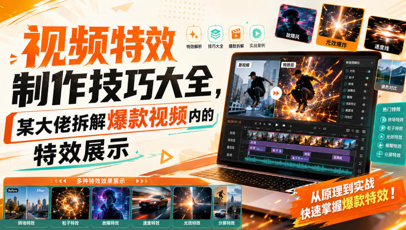 视频特效制作技巧大全，某大佬拆解爆款视频内的特效展示-要创业网