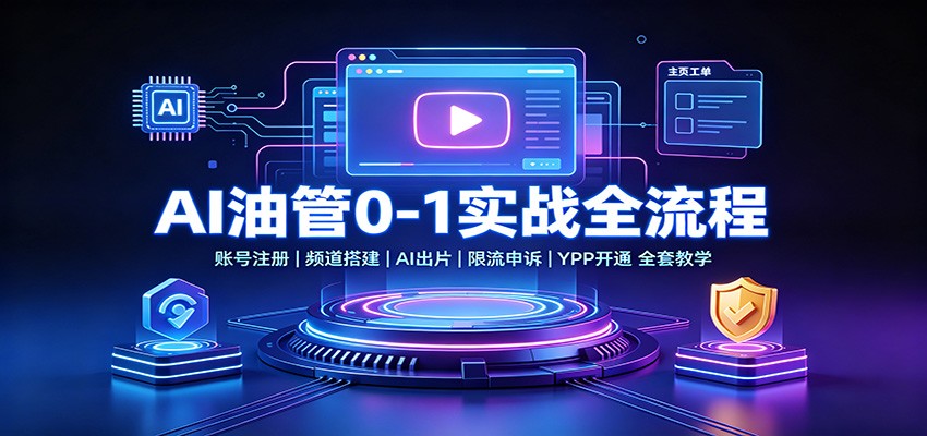 AI油管0-1实战：账号注册频道搭建，AI出片，限流申诉，YPP开通全套教学-要创业网