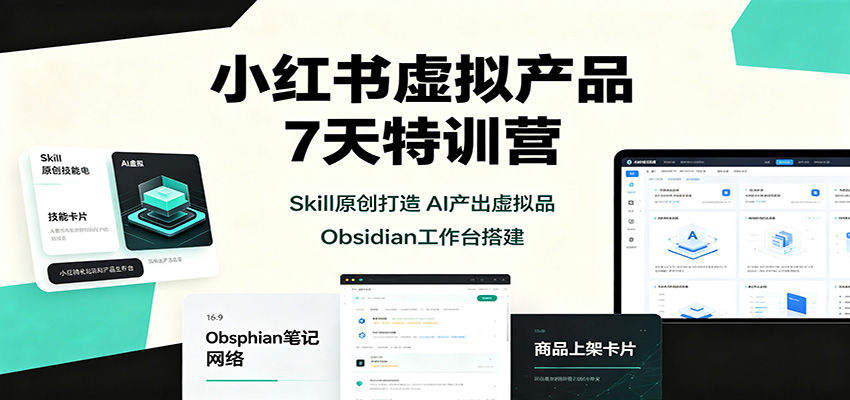 小红书虚拟产品7天特训营：Skill原创打造，AI产出虚拟品，Obsidian工作台搭建-有点东西站