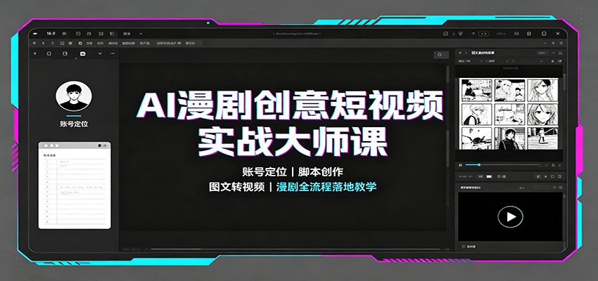 AI漫剧创意短视频实战大师课：账号定位脚本创作，图文转视频，漫剧全流程落地教学-有点东西站