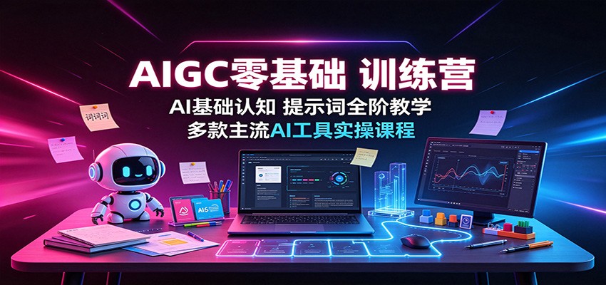 AIGC零基础训练营：AI基础认知，提示词全阶教学，多款主流AI工具实操课程-有点东西站