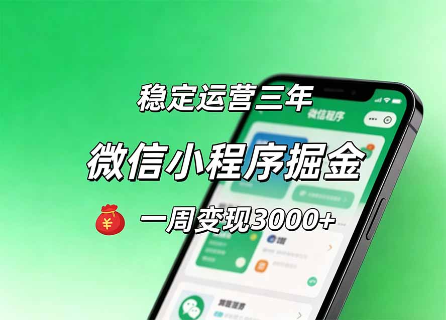 月收益稳定1W+的微信小程序,前期积累客户,后期躺平养老,小白轻松上手-轻创终点站