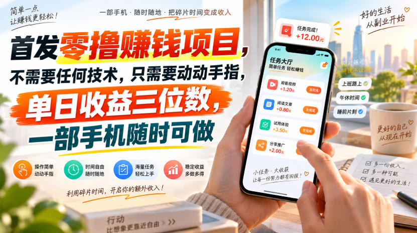 首发零撸賺钱项目，不需要任何技术，只需要动动手指，单日收益三位数，一部手机随时可做【揭秘】-Ai数字电商