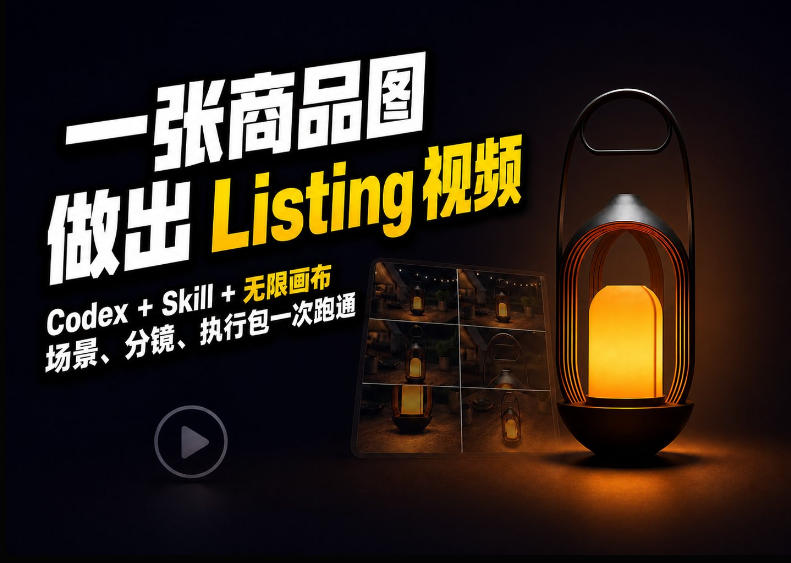 Codex+无限画布，把一张商品图变成可执行的Amazon Listing视频-轻创终点站