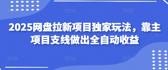 2025网盘拉新项目独家玩法，靠主项目支线做出全自动收益-轻创终点站