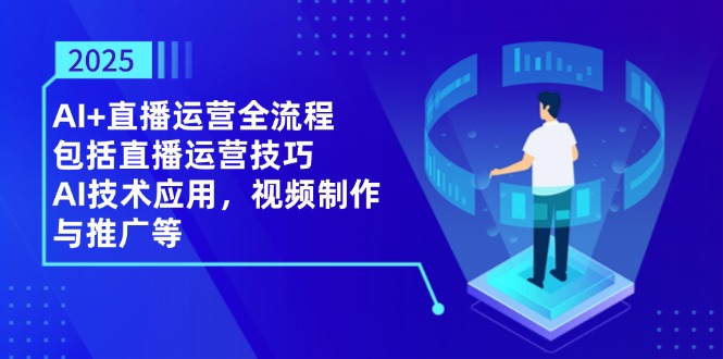 2025AI+直播运营全流程，包括直播运营技巧，AI技术应用，视频制作与推广等-轻创终点站