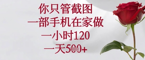 你只管截图，一部手机在家可以做，一小时120.一天5张+【揭秘】-轻创终点站