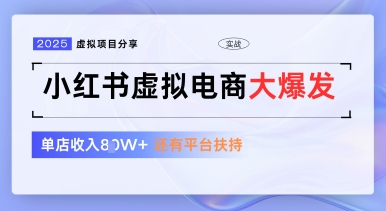 小红书虚拟电商项目，平台大力免费流量扶持，低门槛1拖3玩法-轻创终点站
