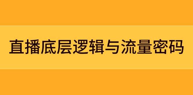 直播底层逻辑与流量密码：定位模型+案例拆解，急速流承接与数据优化全攻略-轻创终点站