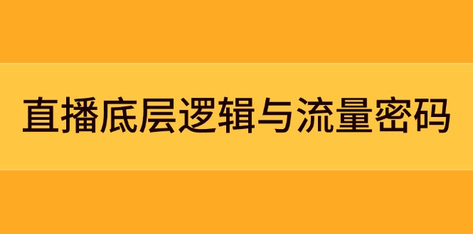 直播底层逻辑与流量密码：定位模型+案例拆解，急速流承接与数据优化全攻略-轻创终点站