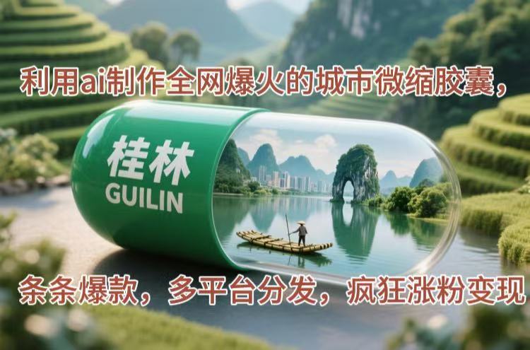利用ai制作全网爆火的城市微缩胶囊，条条爆款，多平台分发，疯狂涨粉变现-百创网