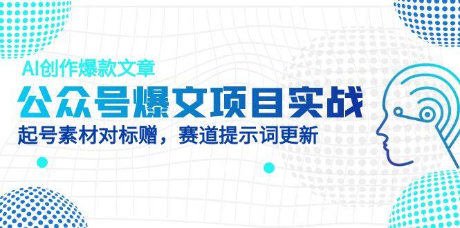 公众号爆文项目实战，AI创作爆款文章，起号素材对标赠（附赛道AI提示词）-轻创终点站