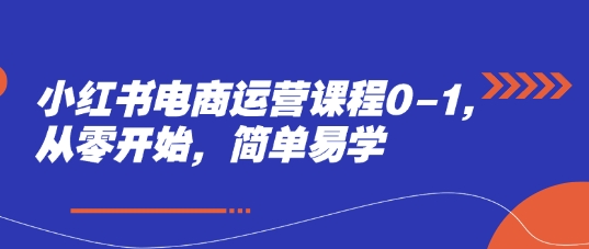 小红书电商运营课程0-1，从零开始，简单易学-网创星球