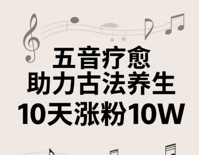 古法五音养生教程，五音疗愈的视频的制作方法，2-4小时就能学会，作者10天涨粉10W-网创星球