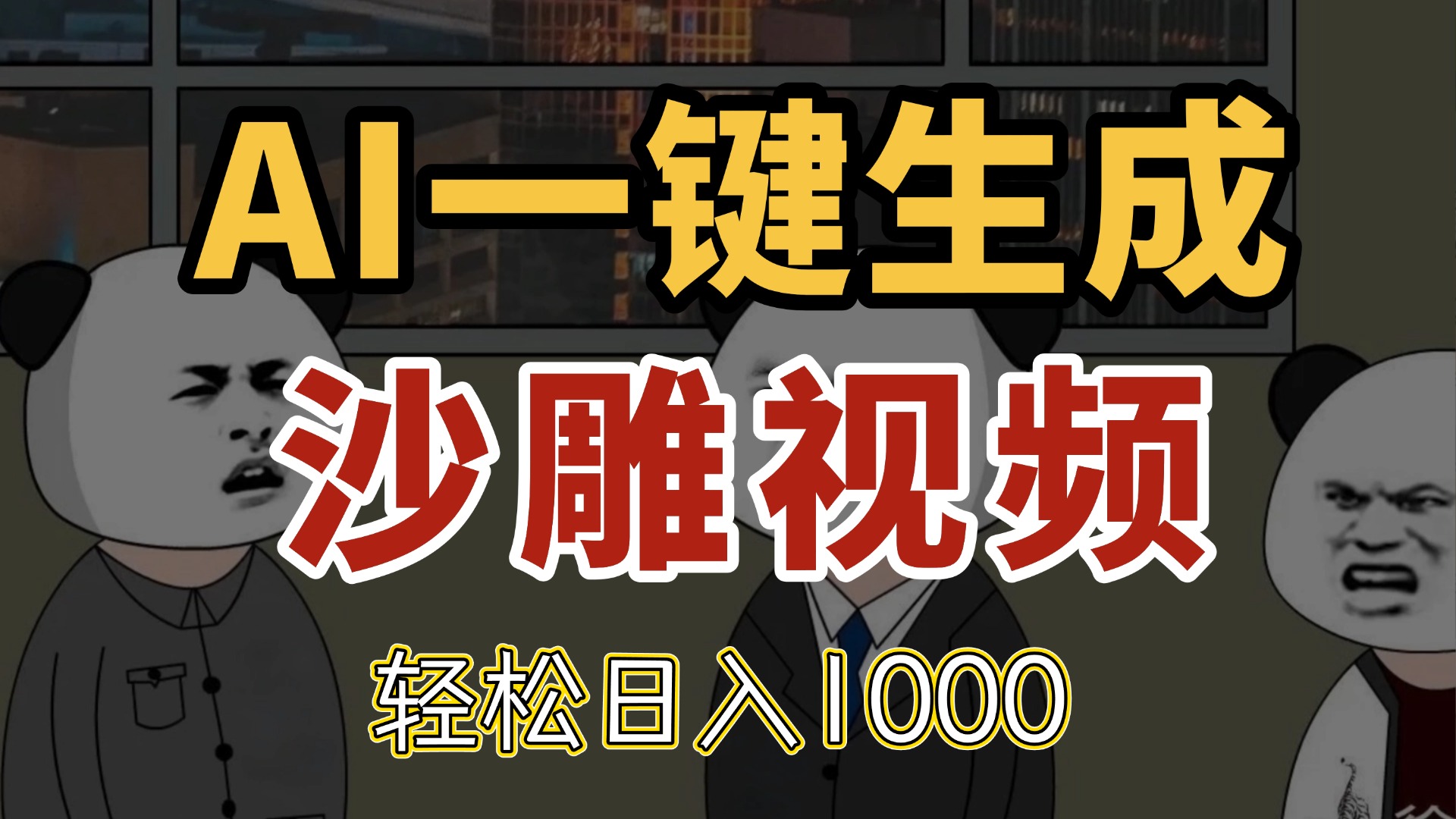 AI一键生成沙雕视频，一条视频千万播放，轻松日入1000-网创星球