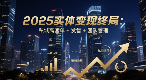 2025实体变现终局：私域高客单+发售+团队管理-网创星球