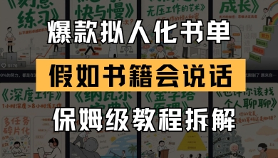 最新爆款拟人化书单玩法，假如书籍会说话，保姆级教程-网创星球