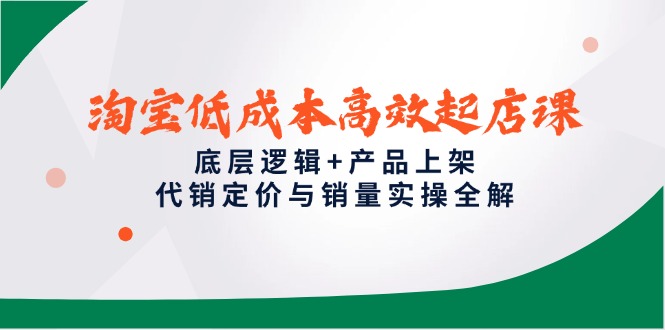 淘宝低成本高效起店课，底层逻辑+产品上架，代销定价与销量实操全解-网创星球