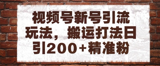 视频号新号引流玩法，搬运打法日引200+精准粉，可矩阵放大-星舰联盟