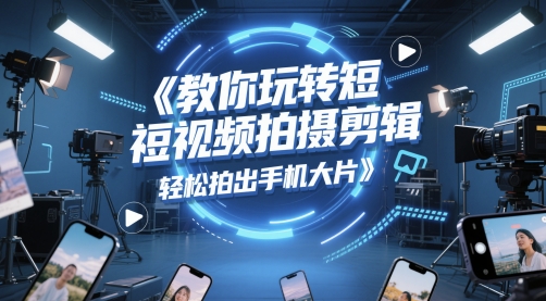 教你玩转短视频拍摄剪辑，轻松拍出手机大片-青年云网创—高质量项目商城
