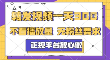 转发视频一天3张+，正规平台放心做，不看播放量，不看粉丝量，一个任务几分钟完成-小飞项目网
