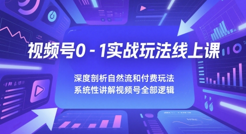 视频号0-1实战玩法线上课，深度剖析自然流和付费玩法，统性讲解视频号全部逻辑-青年云网创—高质量项目商城