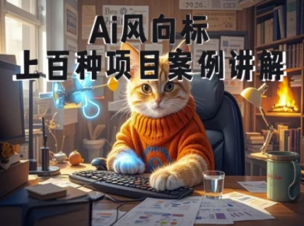 Ai风向标-附100种项目案例玩法-0基础小白到大神ai视频商业应用教学-青年云网创—高质量项目商城