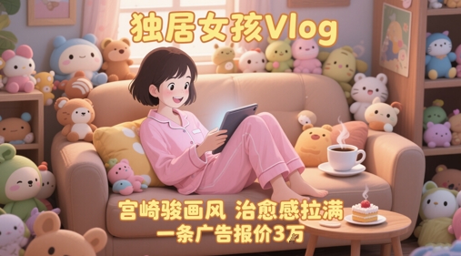 单个账号涨粉71W！用AI制作独居女孩Vlog，宫崎骏画风，治愈感拉满，一条广告报价3W-青年云网创—高质量项目商城