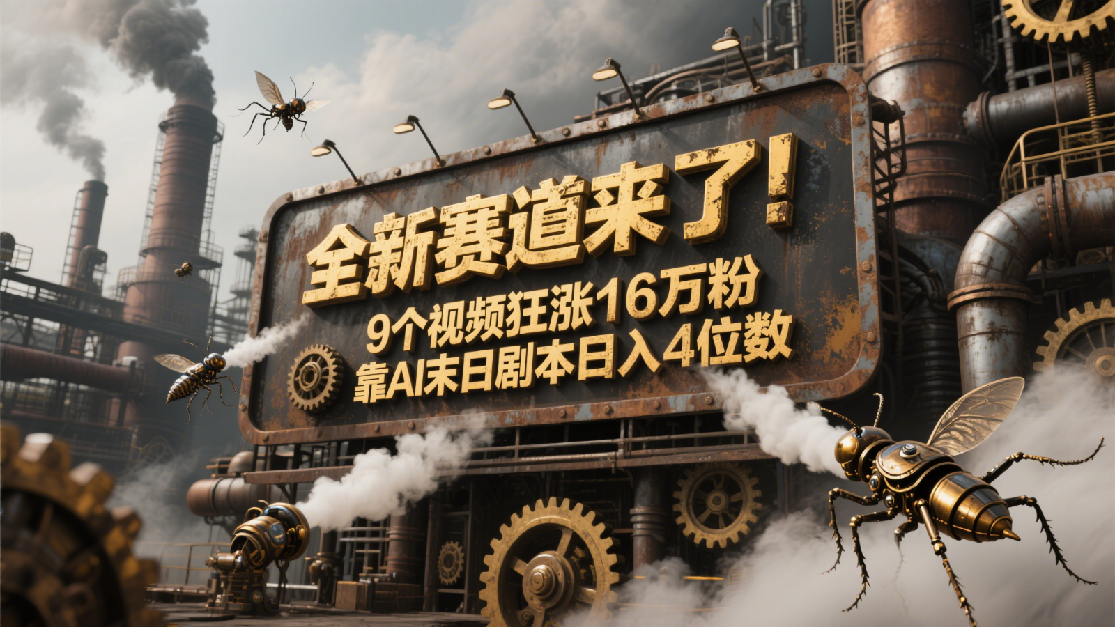 全新赛道来了！9个视频狂涨16万粉，靠AI末日剧本日入4位数，评论区爆肝追更！-青年云网创—高质量项目商城