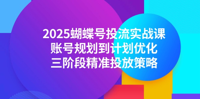 2025蝴蝶号投流实战课，账号规划到计划优化，三阶段精准投放策略-小飞项目网