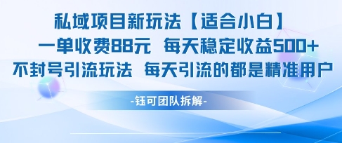 私域项目新玩法【适合小白】 一单收费88.每天稳定收益几张-星舰联盟