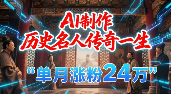 暴力起号！用AI制作历史名人传奇一生，单月涨粉24W，涨粉+变现赛道黑马来了-星舰联盟